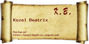 Kszel Beatrix névjegykártya